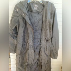 LL Bean Hooded Weatherproof Trench Coat Jacket